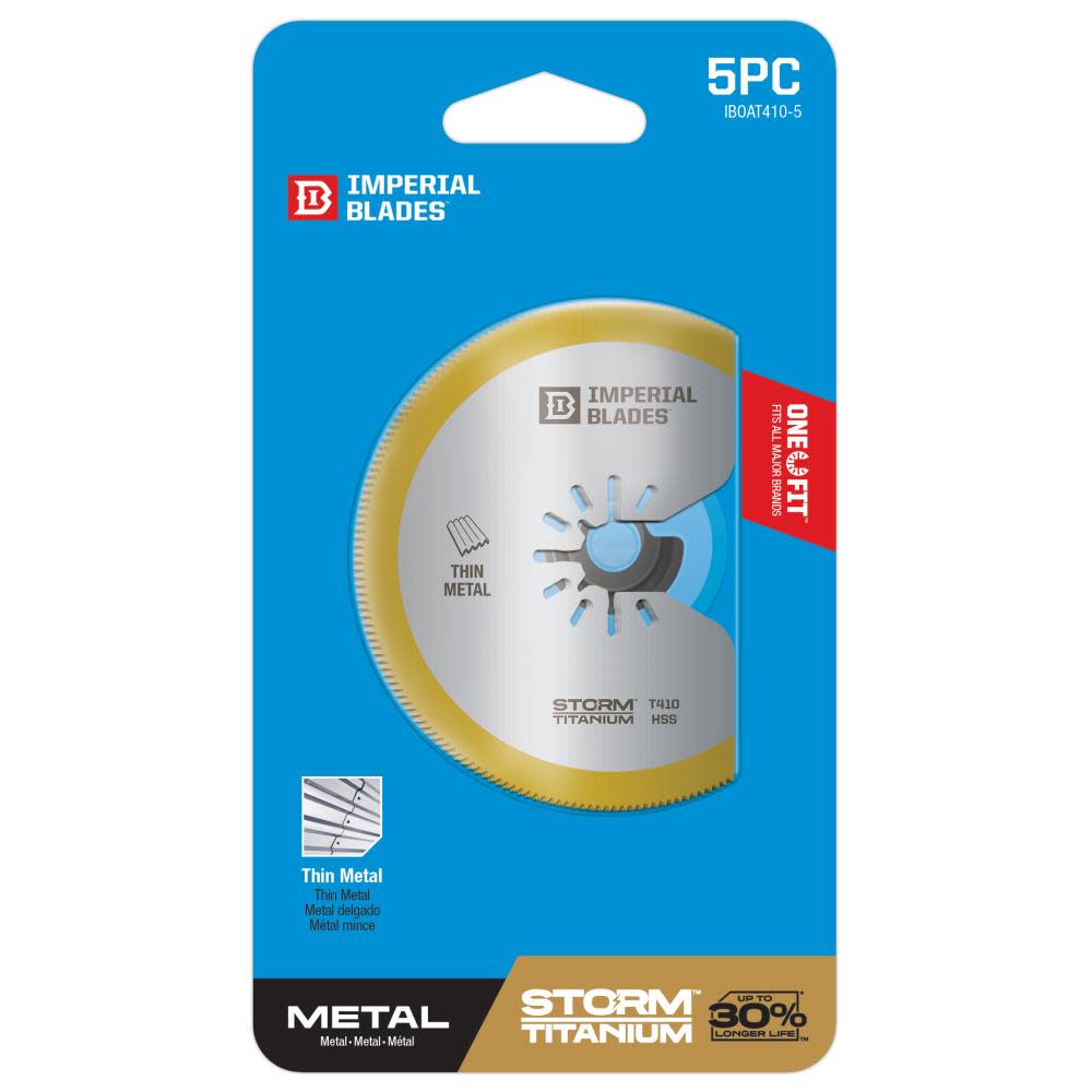 Imperial Blades IBOAT410-5 One Fit 3-1/8″ Storm Titanium Thin Metal Segment Blade 5PC - Flockneti