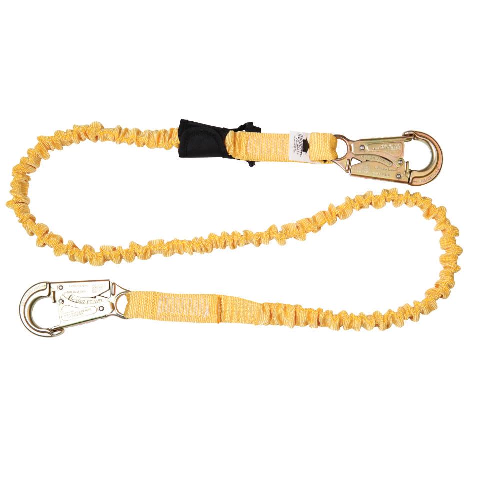 Werner 6ft SoftCoil Single Leg Lanyard (Energy Absorbing inner Core Snap Hook) - Flockneti