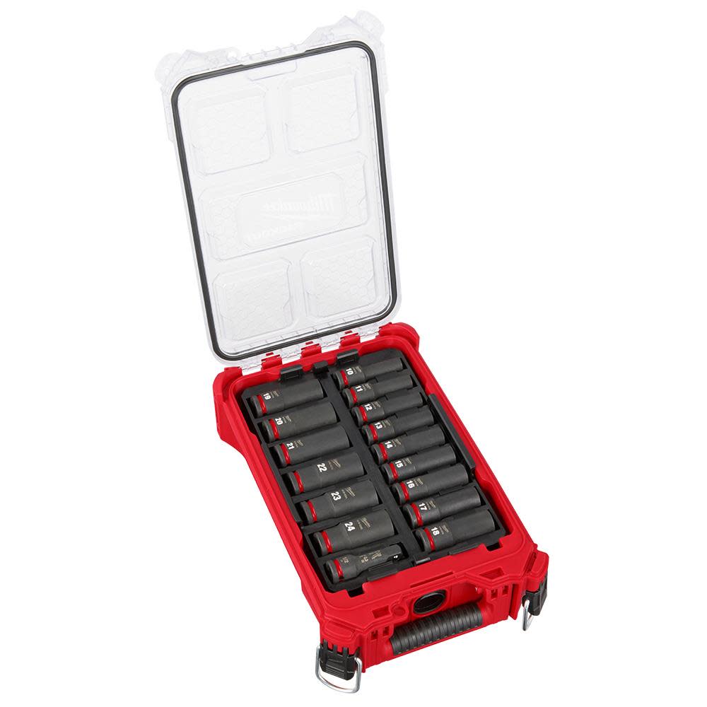 Milwaukee SHOCKWAVE Impact Duty Socket 1/2 Dr 16pc MM PACKOUT Set - Flockneti