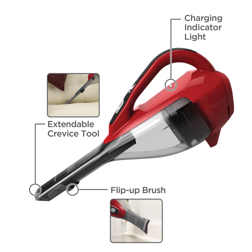 Black and Decker DUSTBUSTER Hand Vacuum Chili Red - Flockneti