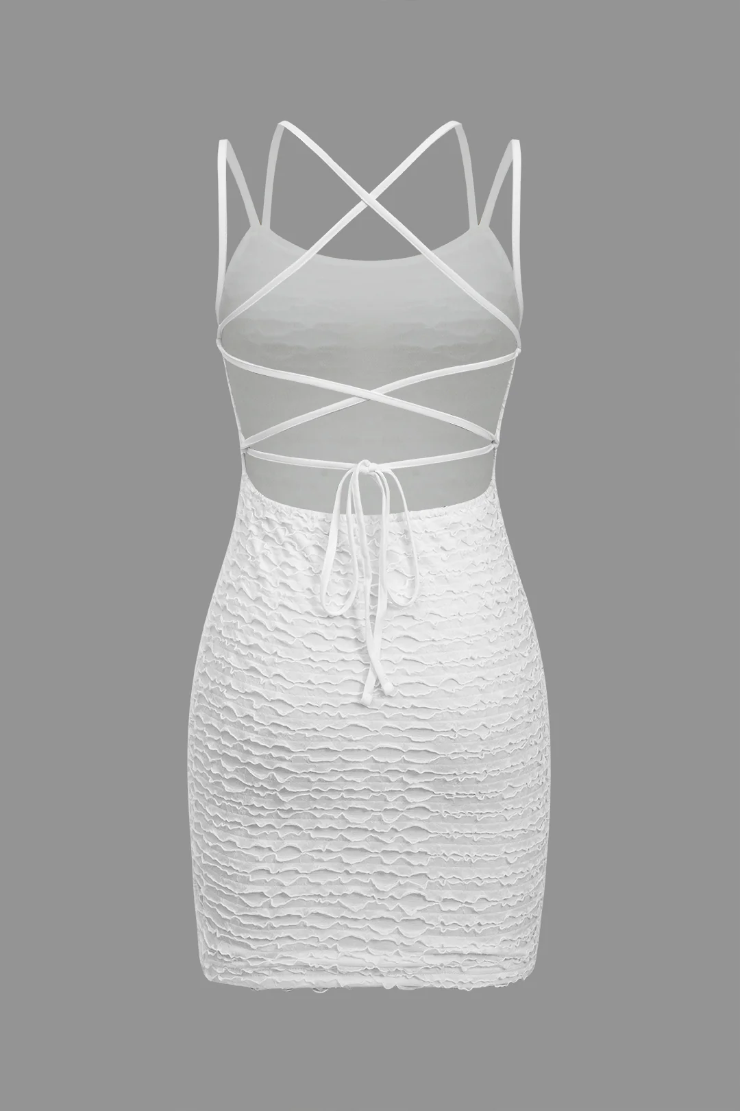 Tie Up Backless Sleeveless Mini Dress - Flockneti