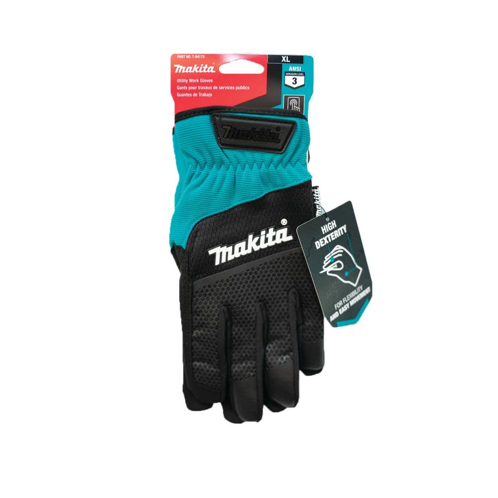 Makita Utility Work Gloves Open Cuff Flexible Protection XL - Flockneti