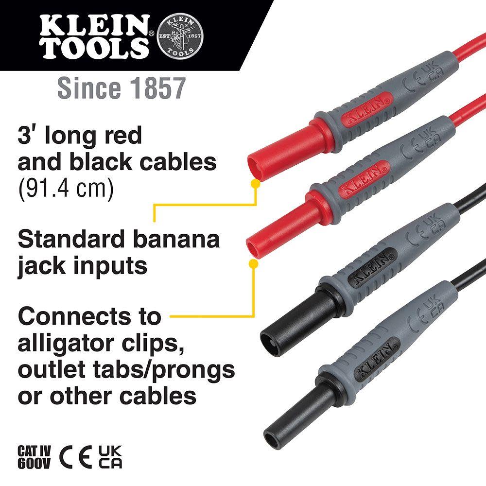 Klein Tools 3′ Lead Adapters Red & Black - Flockneti