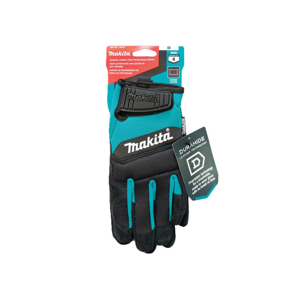 Makita Performance Gloves Genuine Leather Palm Medium - Flockneti