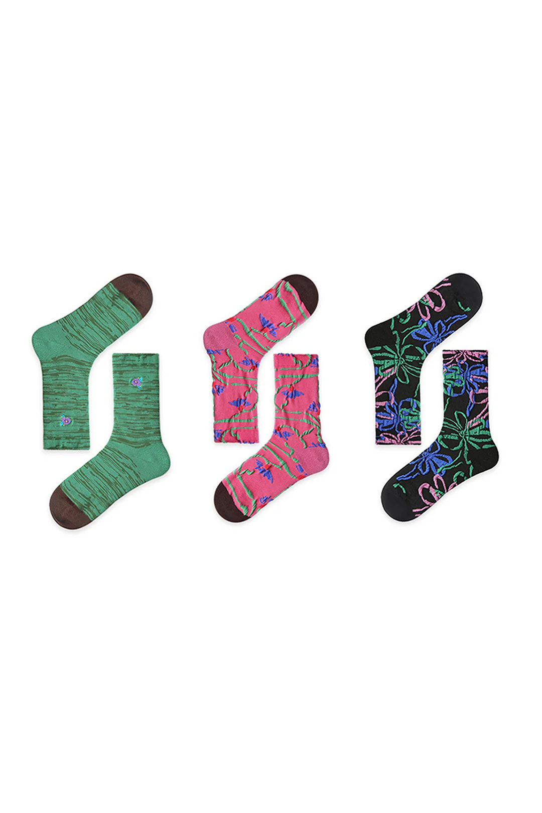 Contrast Print Socks - Flockneti