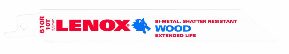 Lenox 5-Pack 6-in 10-TPI Bi-Metal Reciprocating Saw Blade - Flockneti