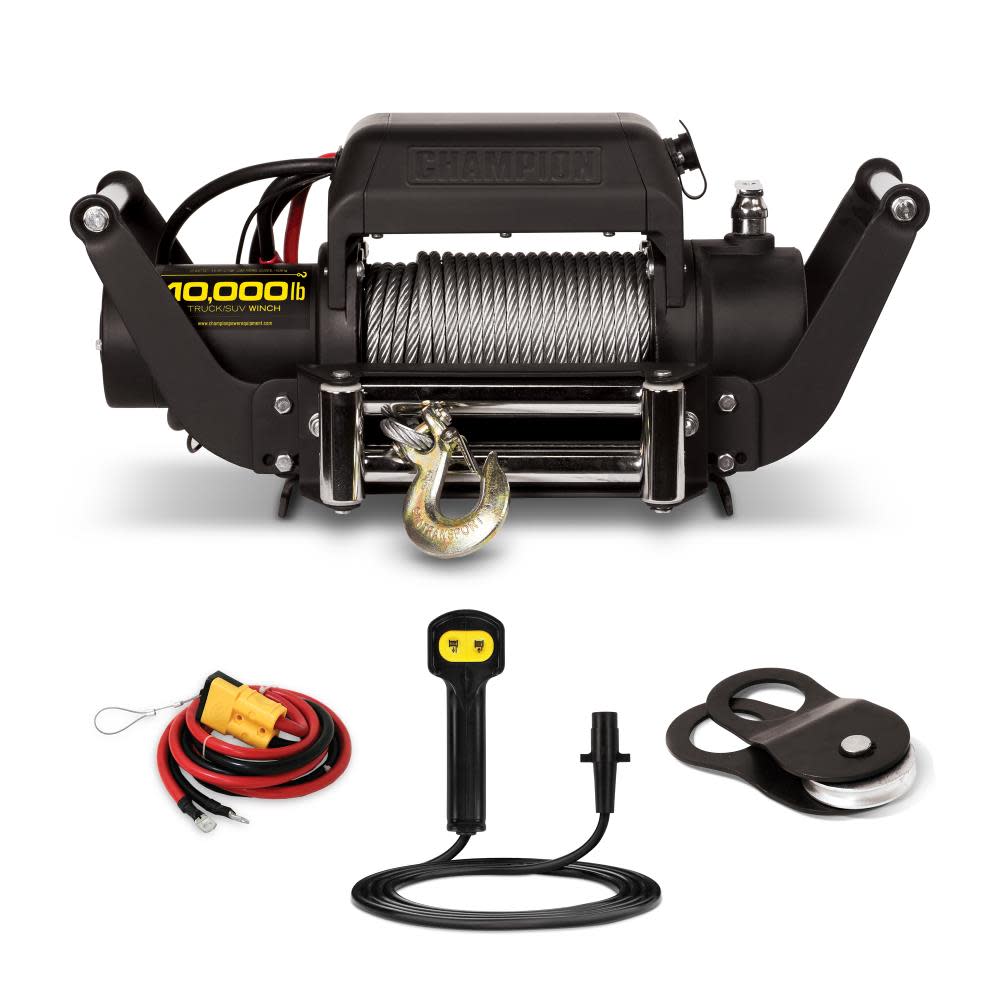 Champion Power Equipment 10000-Lb Truck/SUV Winch Kit with Speed Mount and Remote Control - Flockneti