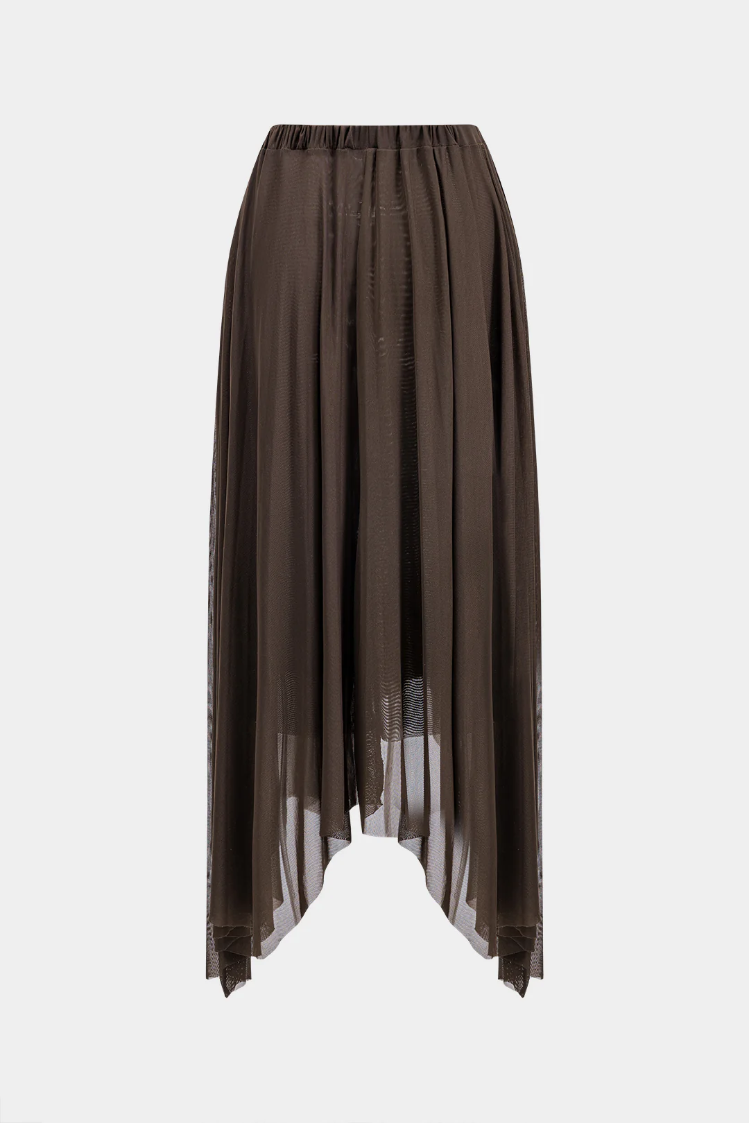 Mesh Pleated Asymmetrical Skirt - Flockneti