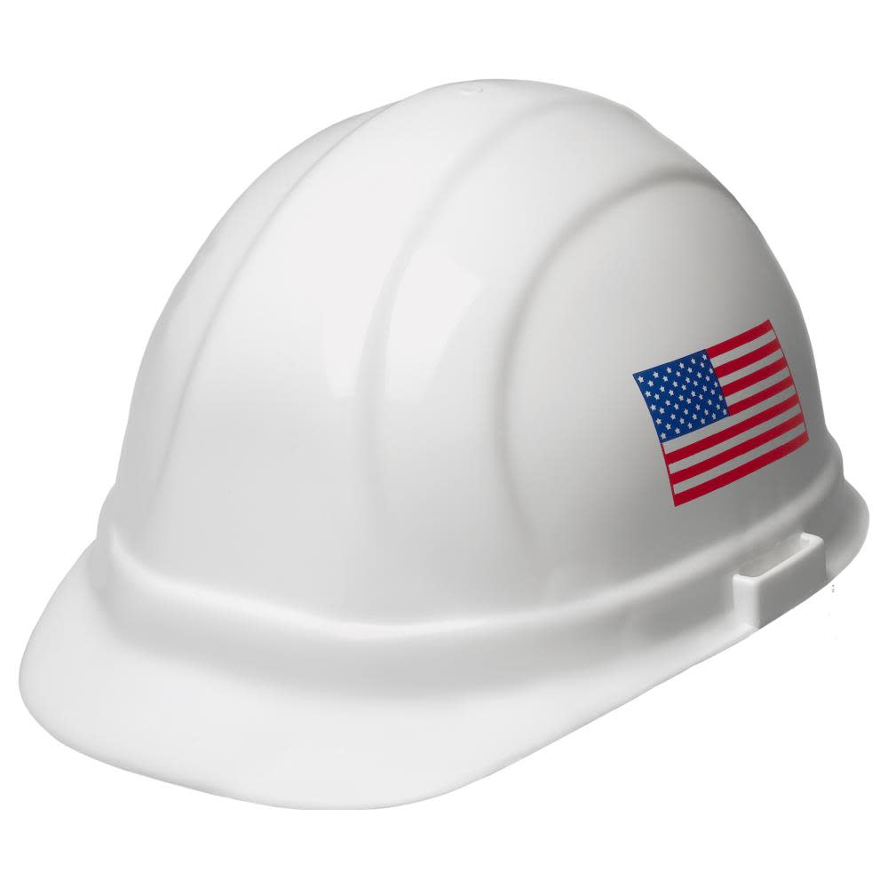 ERB Omega II Hard Hat – White with American Flag - Flockneti