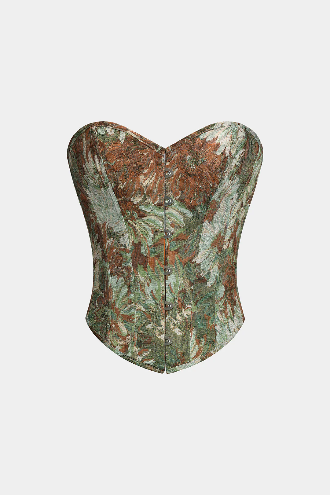 Floral Print Strapless Tie Back Corset Tube Top - Flockneti