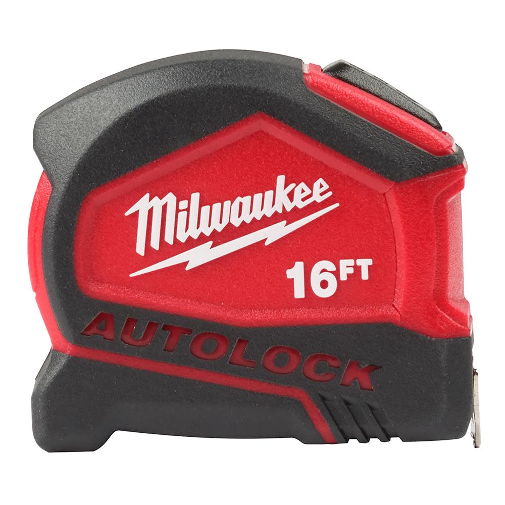 Milwaukee 16 ft. Compact Auto Lock Tape - Flockneti