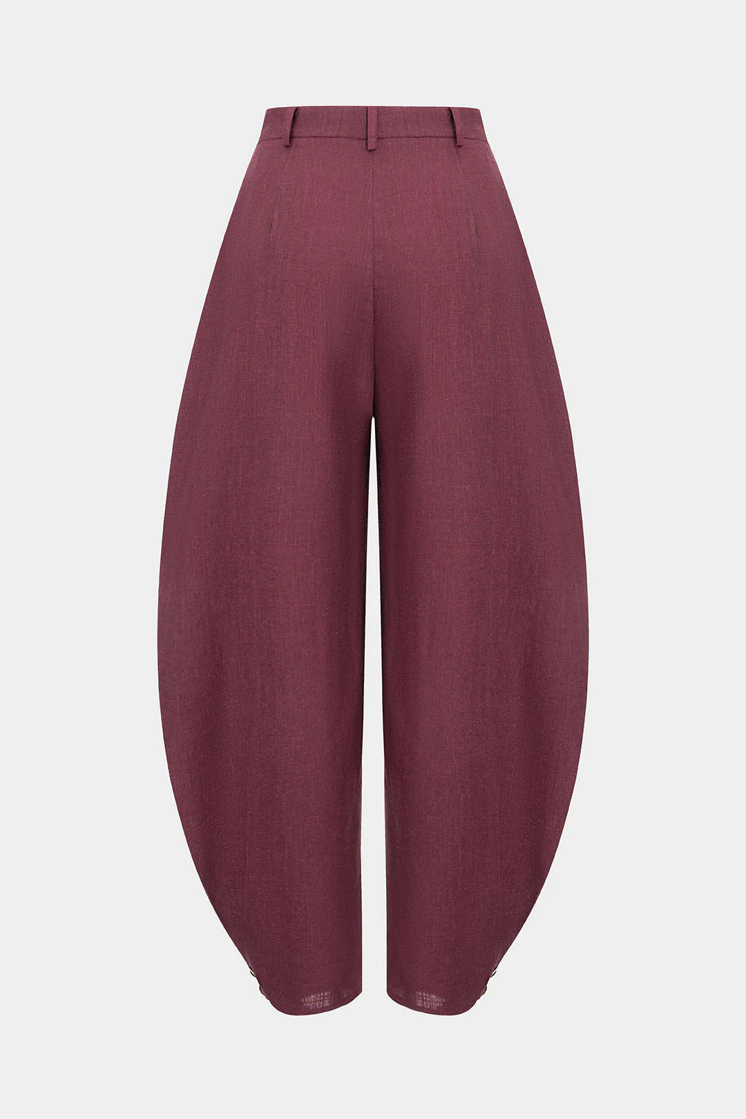 Linen Solid Barrel Trousers - Flockneti