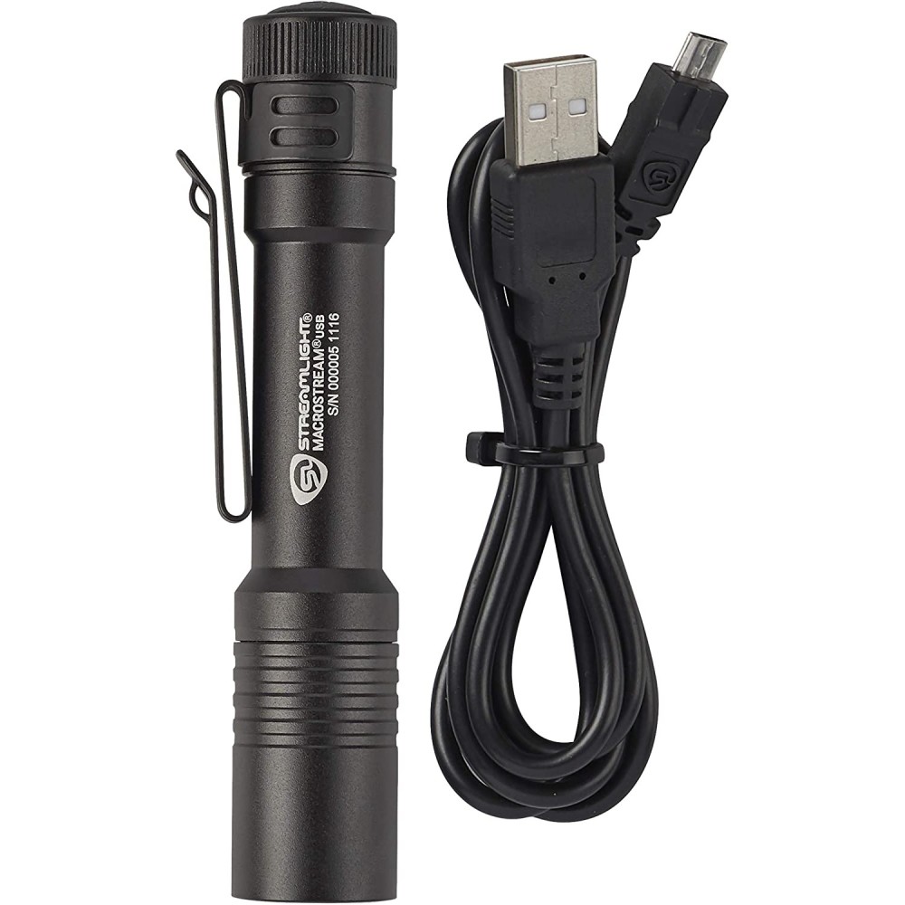 Streamlight MacroStream Black USB Rechargeable LED Flashlight - Flockneti