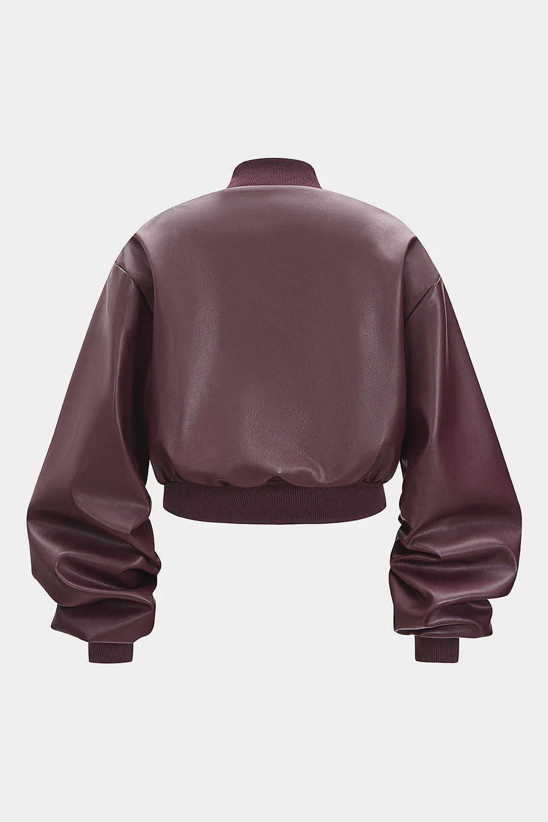 Plus Size Faux Leather Patchwork Jacket - Flockneti