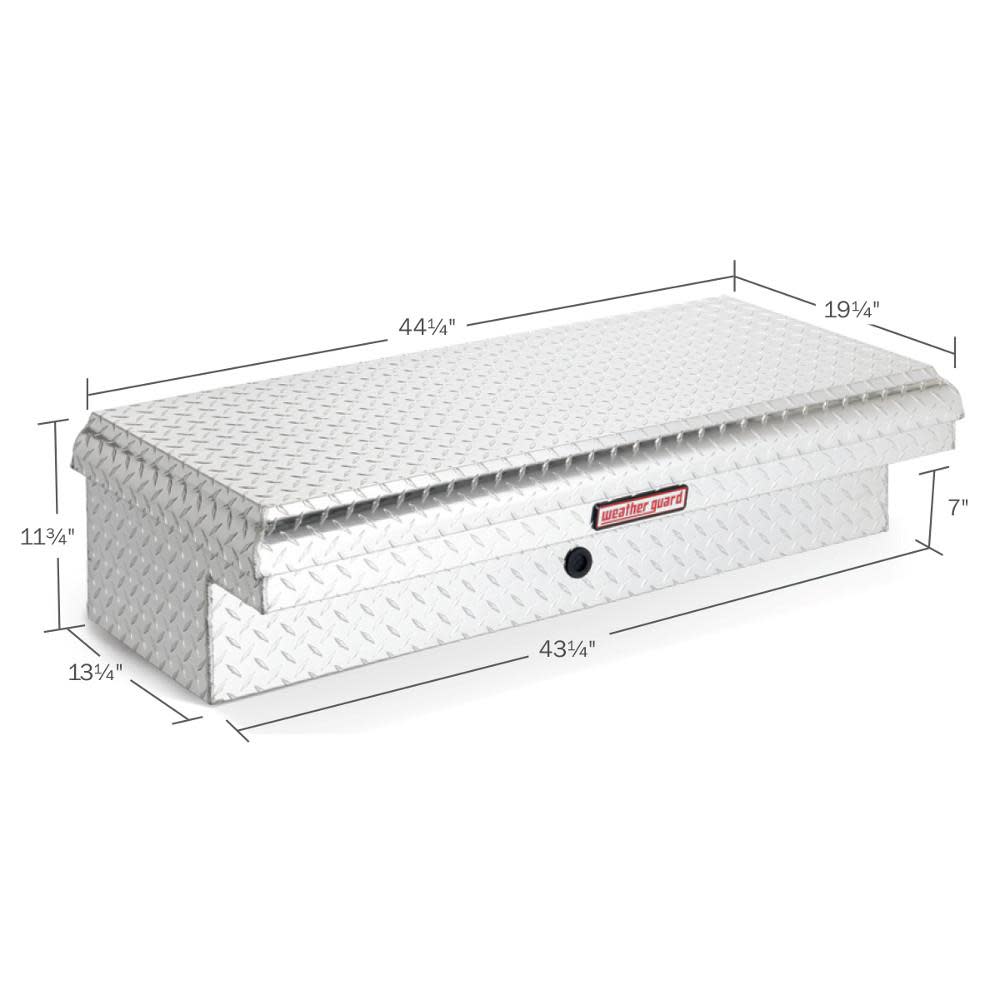 Weather Guard 44.25-in x 19.25-in x 11.75-in Silver Aluminum Universal Truck Tool Box - Flockneti