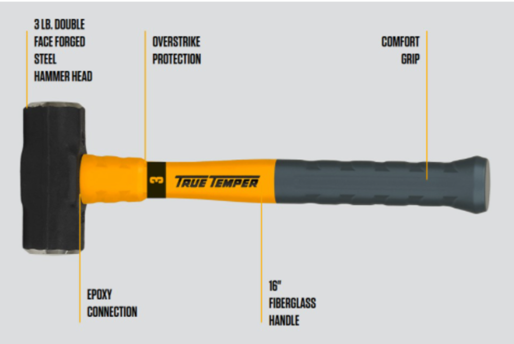 True Temper TOUGHSTRIKE Engineer Hammer 3lbs - Flockneti