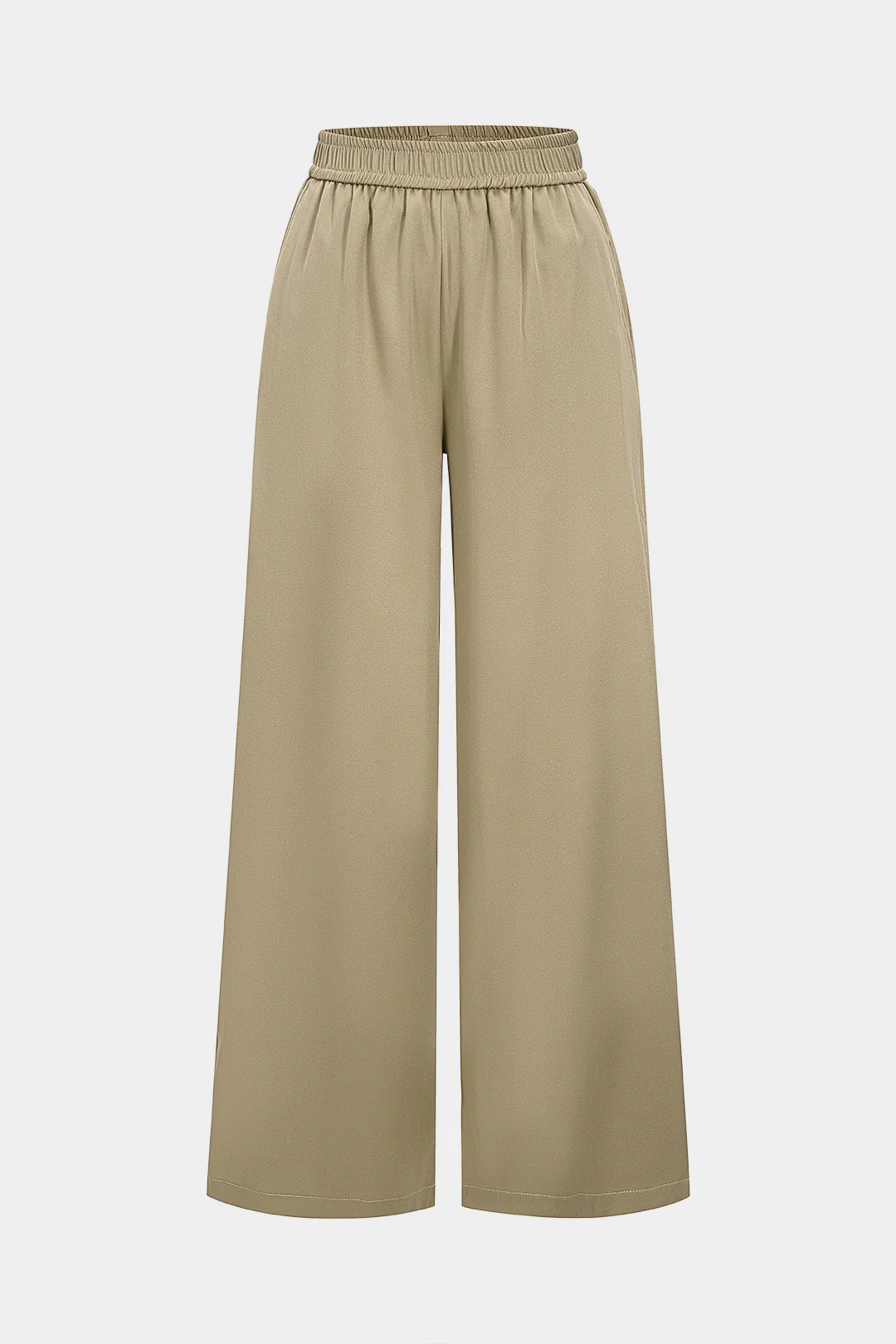 Button Detail Wide Leg Pants Split-Set Bottom - Flockneti