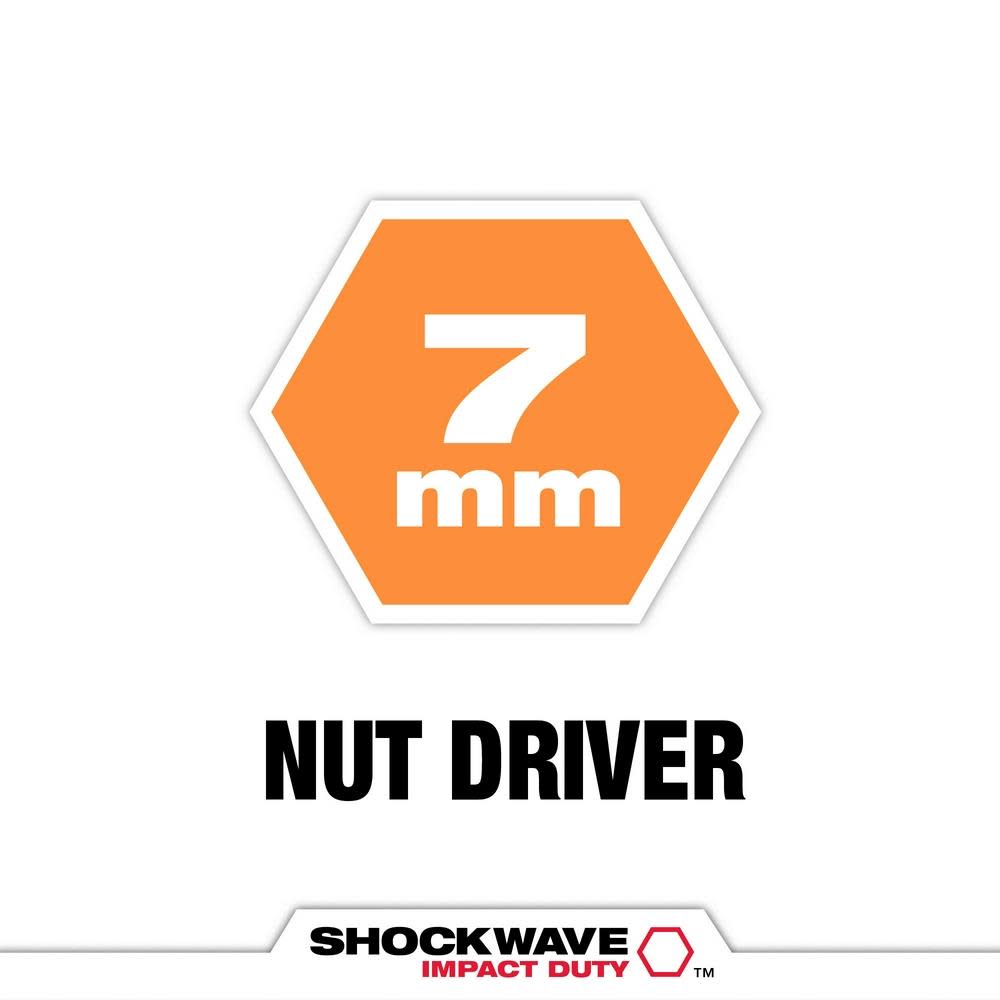 Milwaukee SHOCKWAVE Impact Duty 7MM x 2 9/16″ Magnetic Nut Driver 10pk - Flockneti