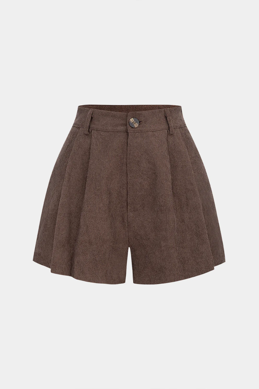 Corduroy Pleated Wide Leg Shorts - Flockneti
