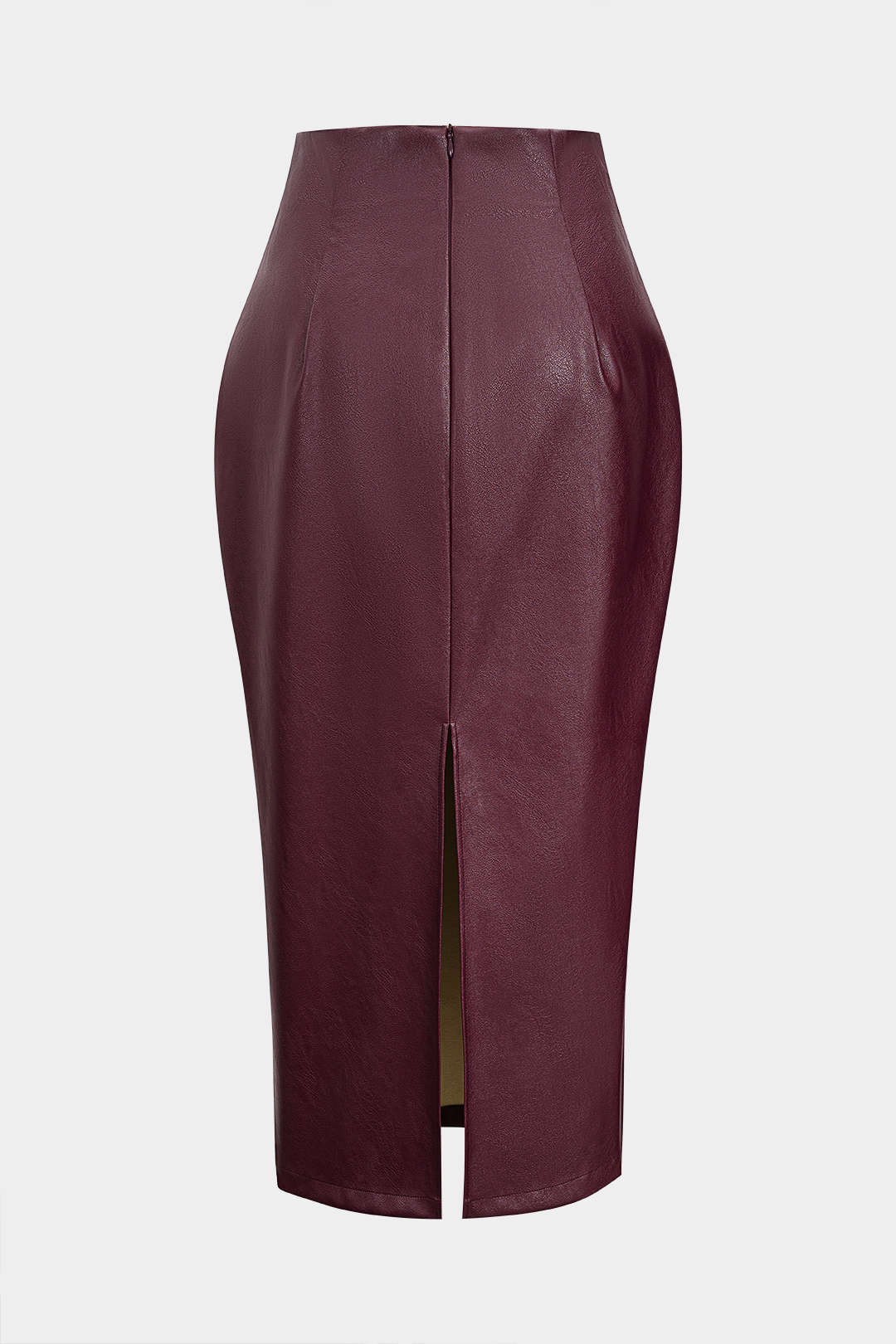 Faux Leather Zipper High Waist Skirt - Flockneti