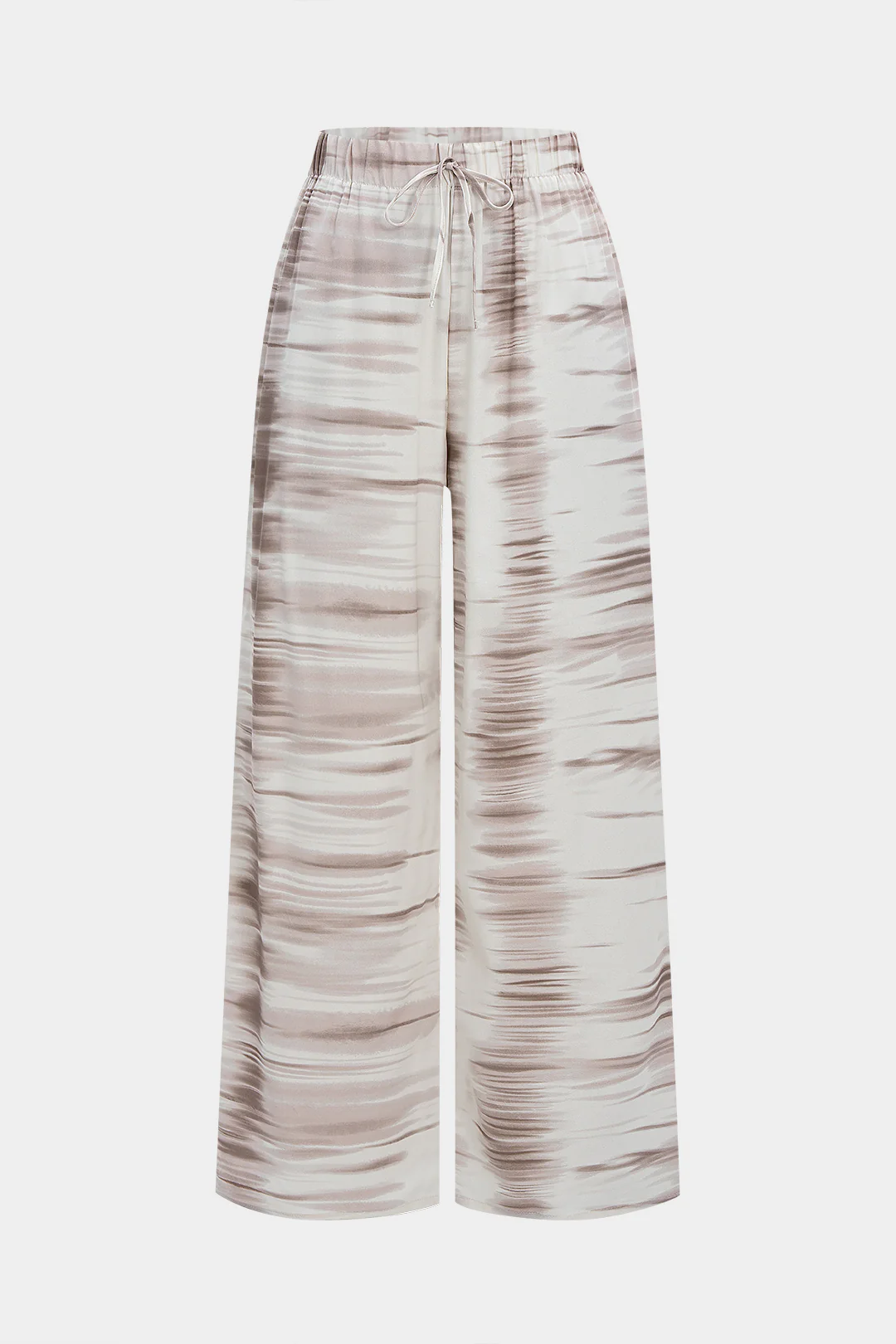 Tie Dye Print Drawstring Shirred Waistband Pants - Flockneti