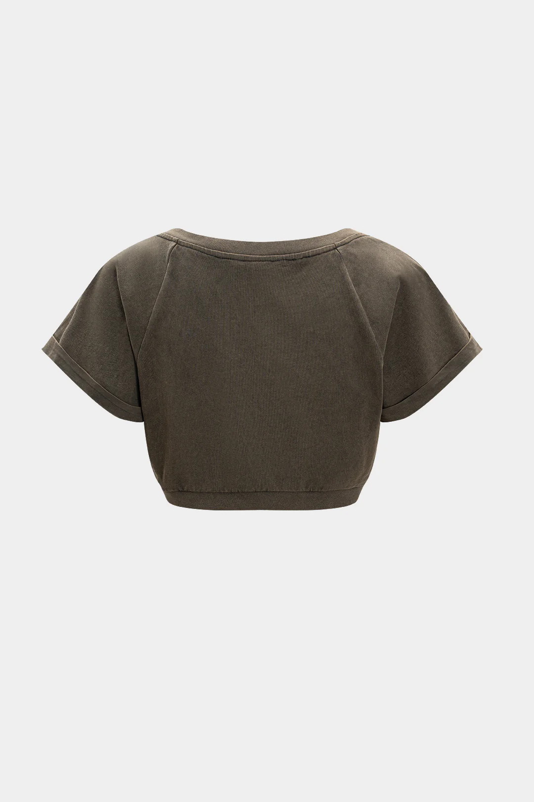 Solid Short Sleeve Crop T-Shirt - Flockneti