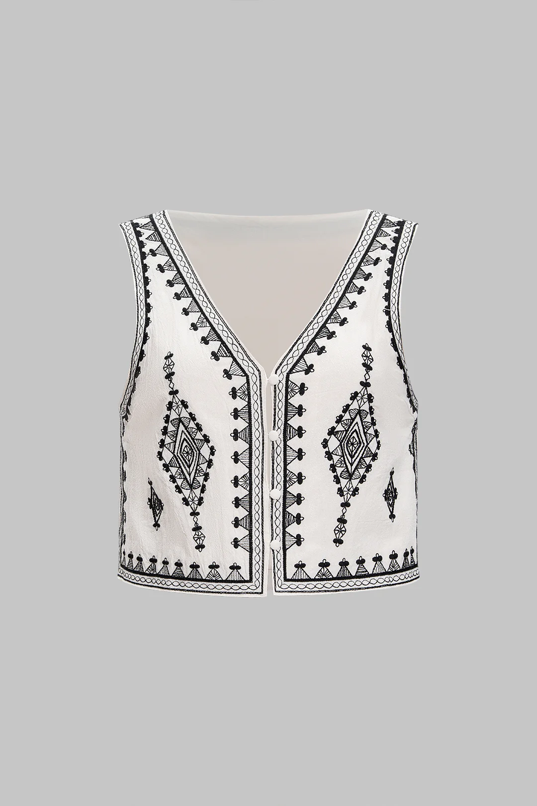 V-Neck Embroidery Tank Top - Flockneti