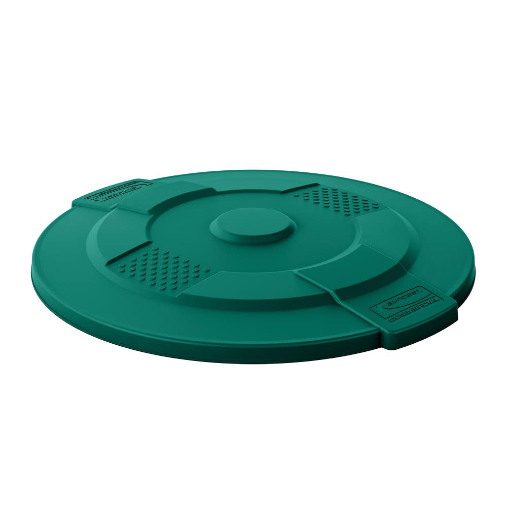 Suncast Plastic Utility Trash Lid – 55 Gallon Green - Flockneti