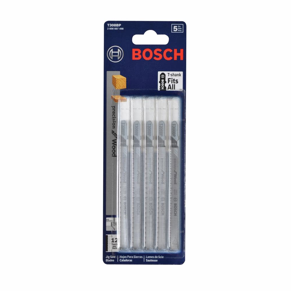 Bosch 5 pc. 4-5/8 In. 12 TPI Precision for Wood Jig Saw Blades - Flockneti