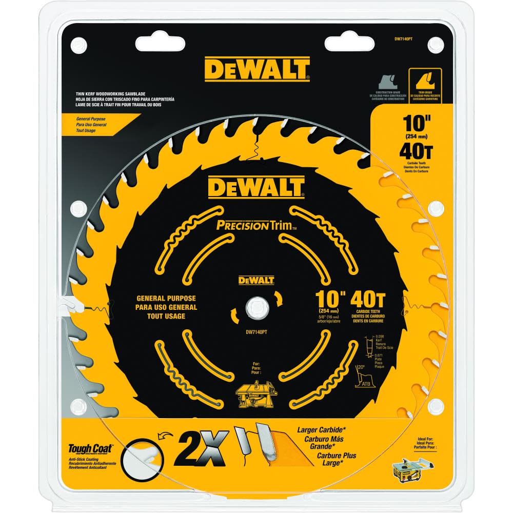 DEWALT 10-in 40T Ripping/Crosscutting Saw Blade - Flockneti
