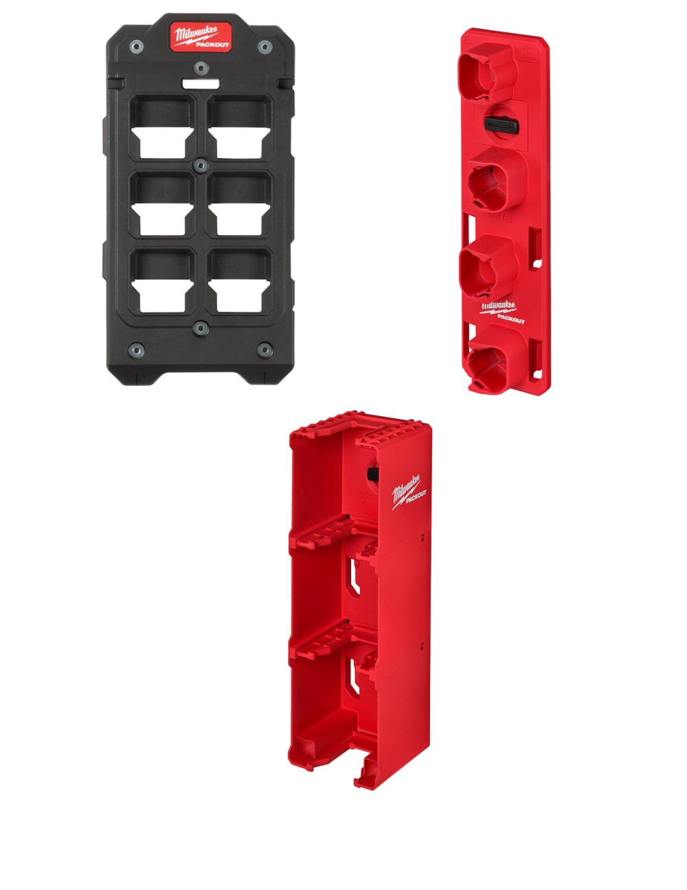 Milwaukee PACKOUT Wall Plate with M12 & M18 Battery Rack Bundle - Flockneti