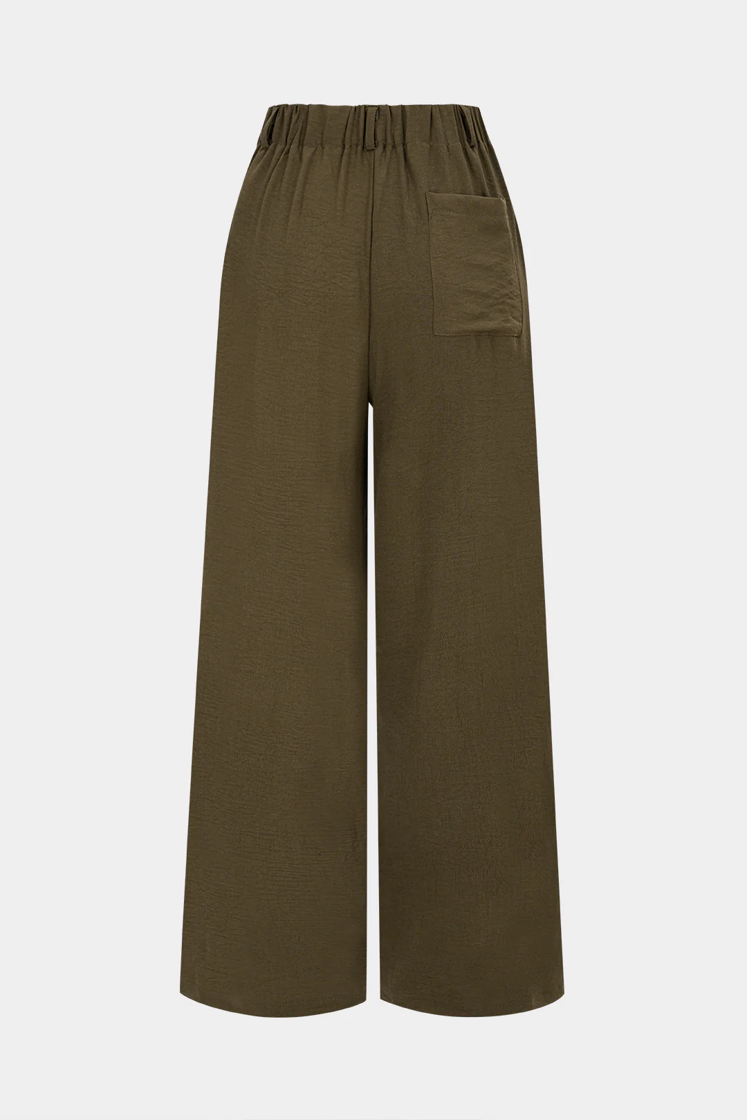 Solid High Waist Pocket Wide Leg Pants - Flockneti