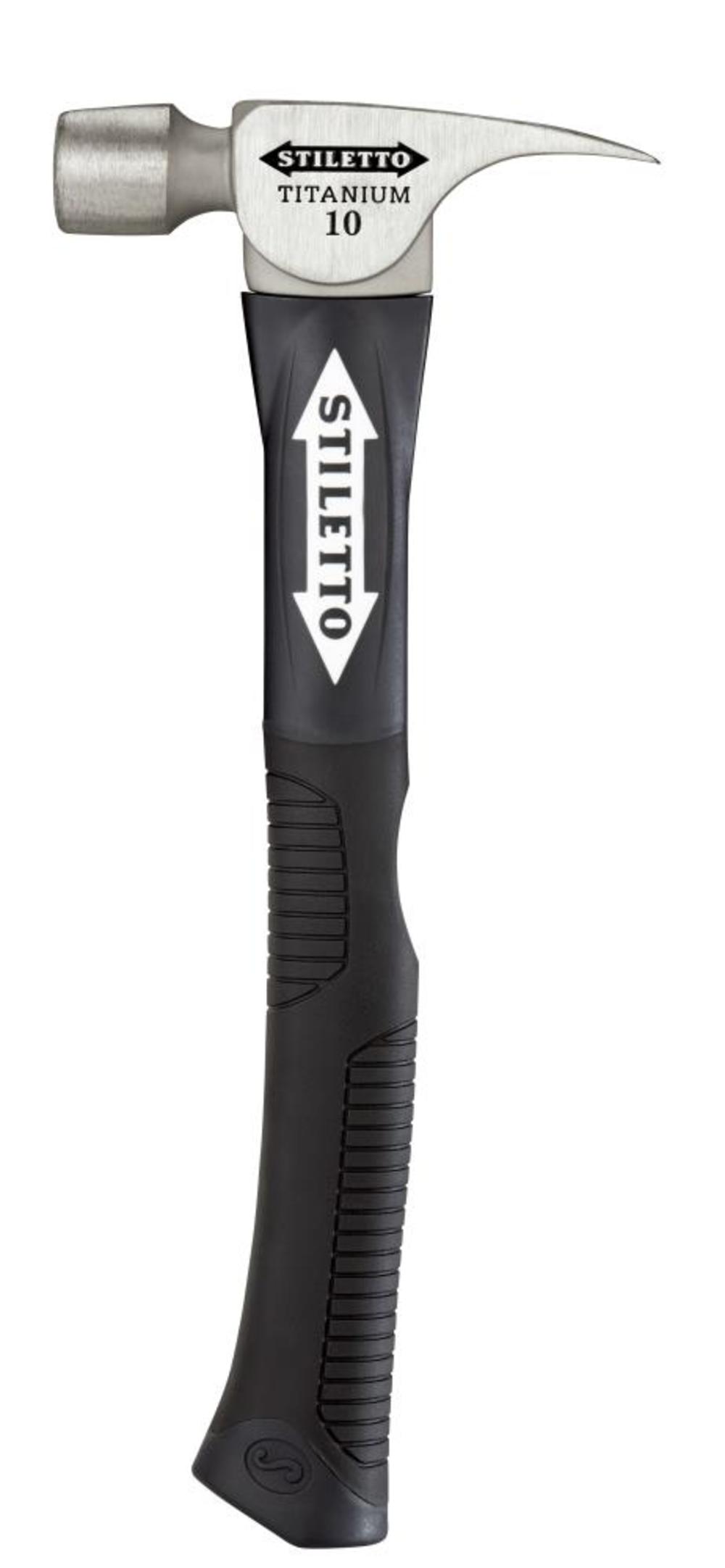 Stiletto 10oz Titanium Smooth Face Hammer with 14.5In Hybrid Fiberglass Handle - Flockneti