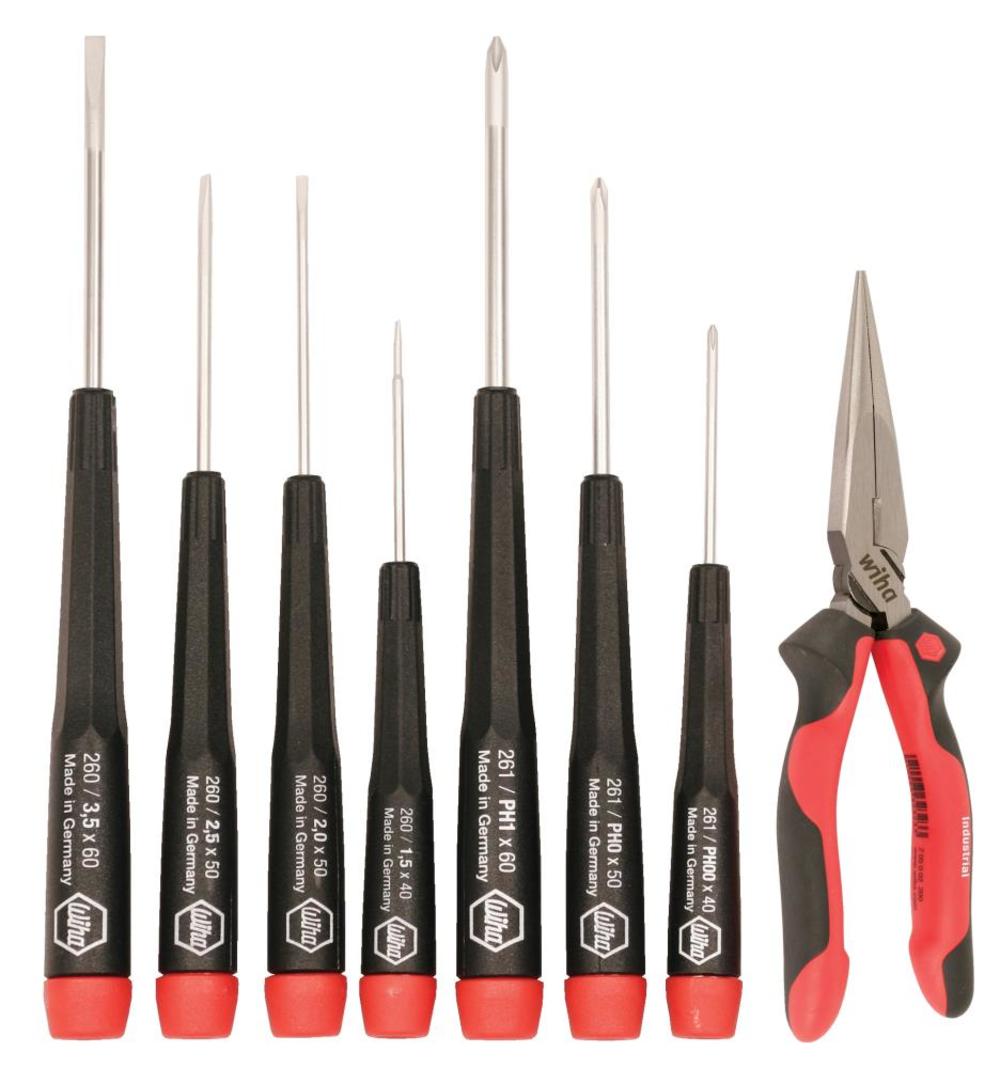 Wiha Precision Screwdrivers & Long Nose Pliers Set 8pc - Flockneti