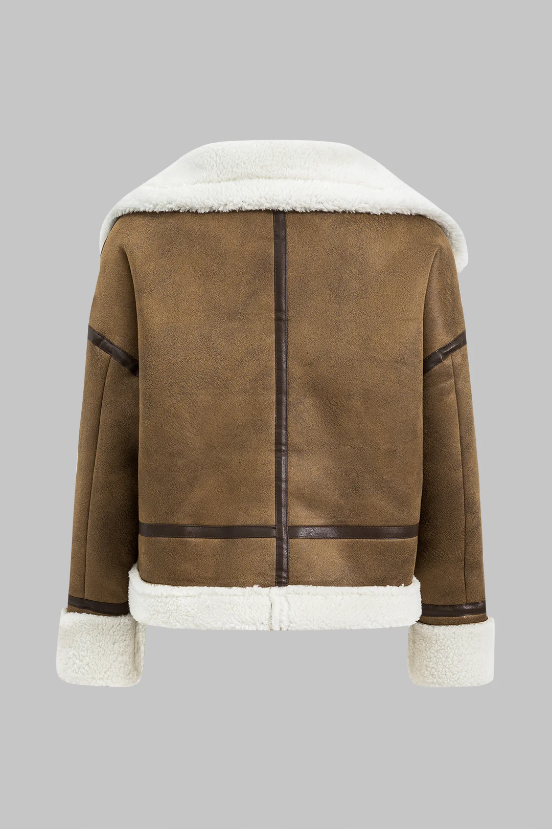 Suede Patchwork Zipper Jacket - Flockneti