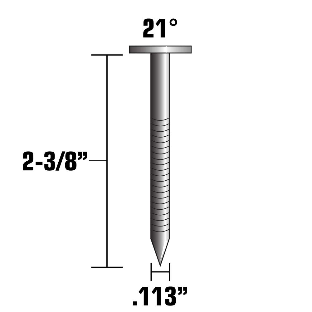 Metabo HPT 2 3/8″ Nails 304 Stainless Steel 1000qty - Flockneti