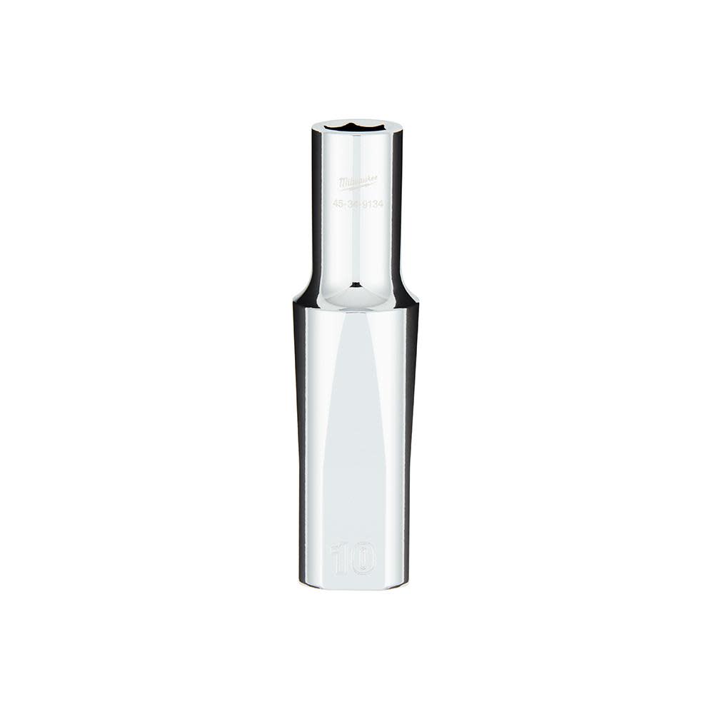 Milwaukee 1/2 in. Drive 10MM Metric 6-Point Deep Socket with FOUR FLAT Sides - Flockneti