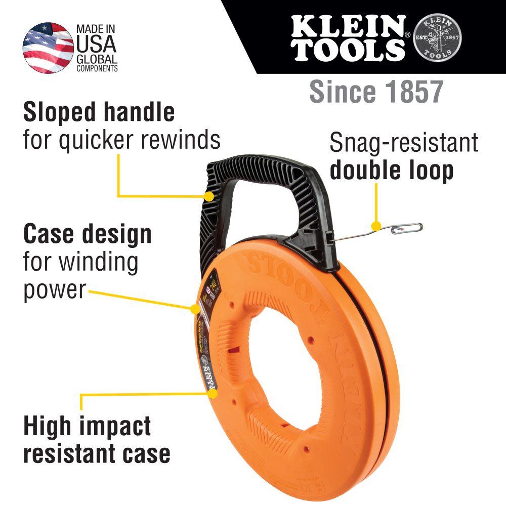 Klein Tools 240′ Stainless Steel Fish Tape - Flockneti