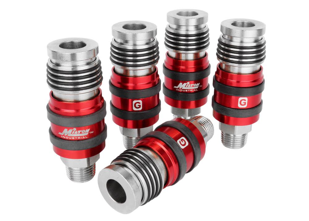 Milton 2 In ONE Universal Safety Exhaust Coupler  1/2″ MNPT x 1/2″ Body Flow - Flockneti