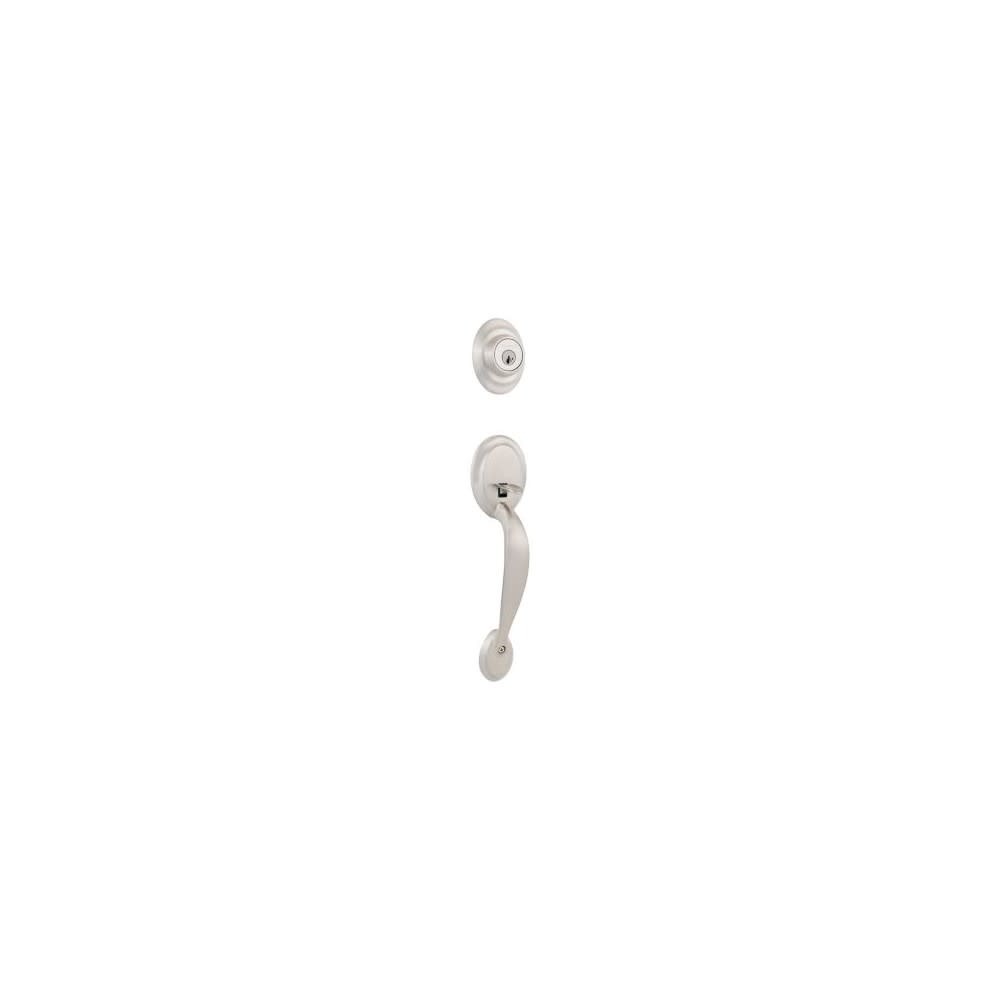 Kwikset Satin Nickel Dakota Single Cylinder Handleset with Polo Knob - Flockneti