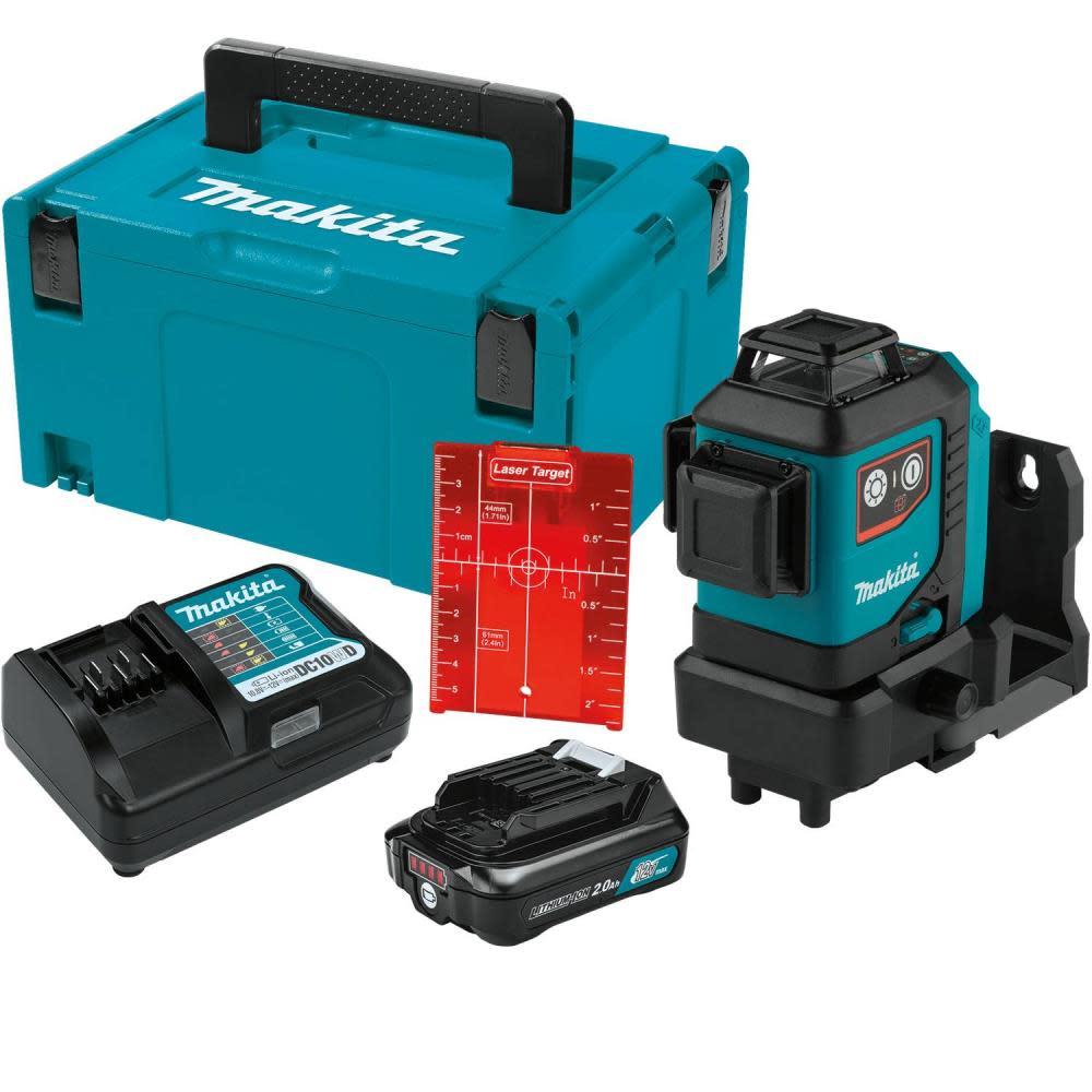 Makita 12V max CXT Self Leveling 360 3 Plane Red Laser Kit - Flockneti