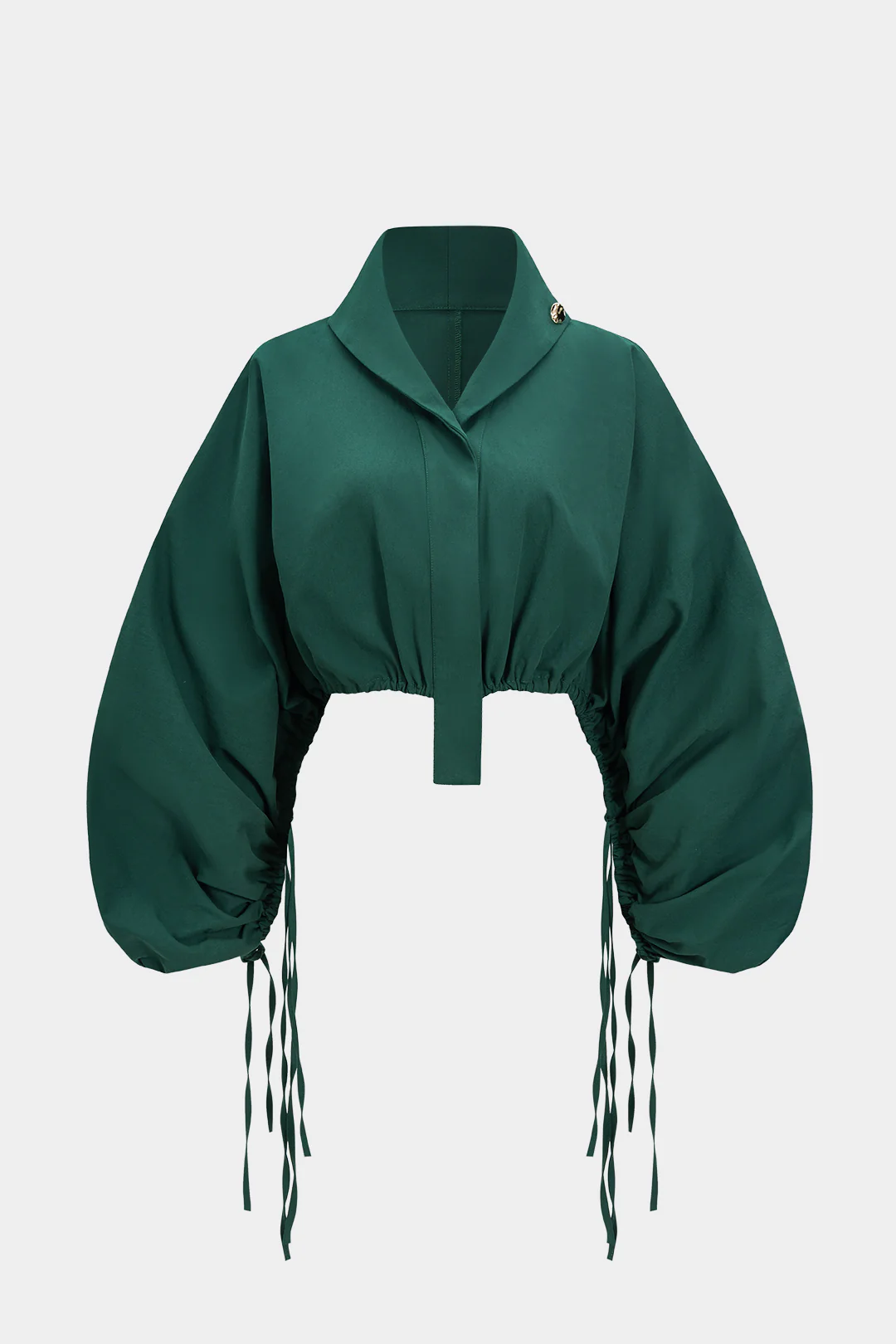Ruched Drawstring Long-Sleeve Shirt - Flockneti