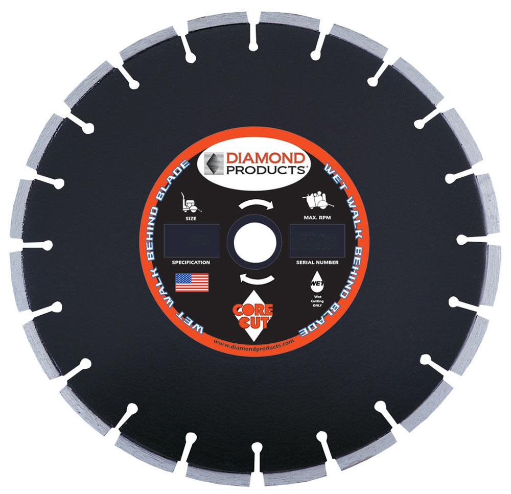 Diamond Products 14 In. x .125 In. x 1 In. Premium Black Wet Asphalt Blade - Flockneti