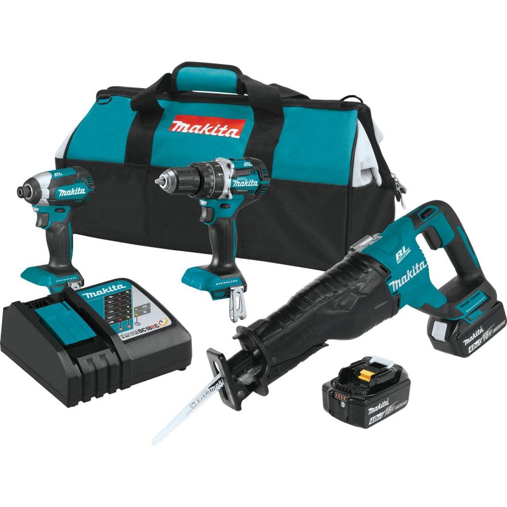 Makita 18 Volt LXT Lithium-Ion Brushless Cordless Combo Kit (3-Tool) - Flockneti