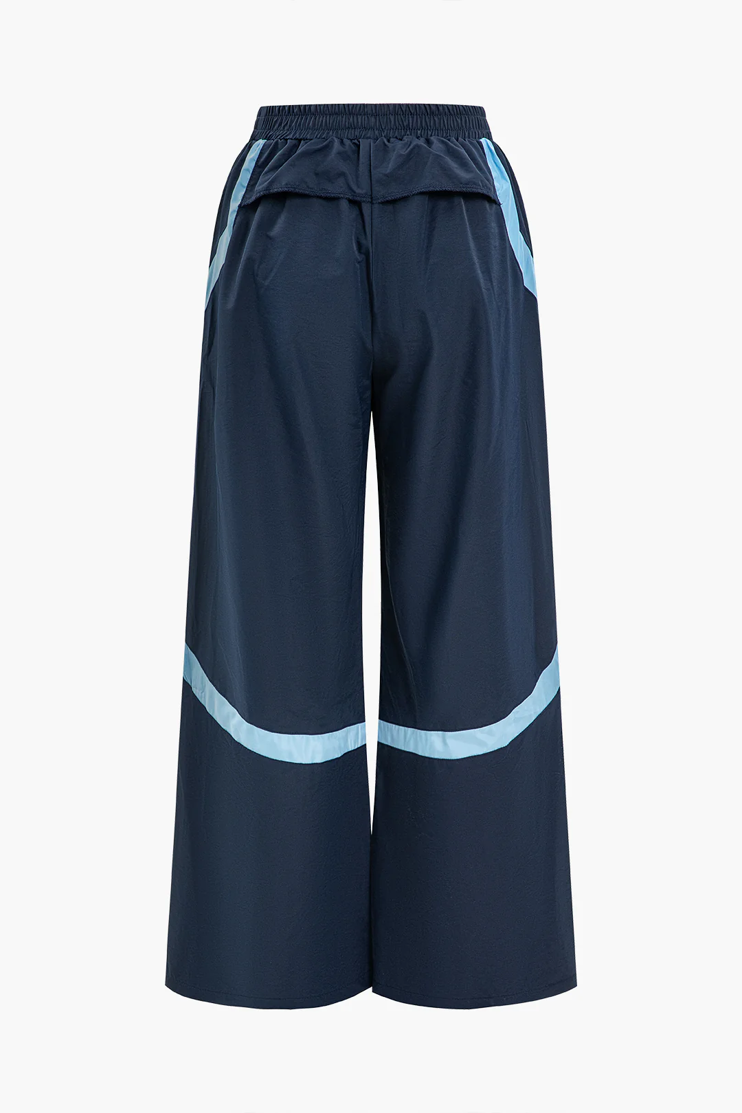 Contrast Shirred Wide Straight Leg Pants - Flockneti