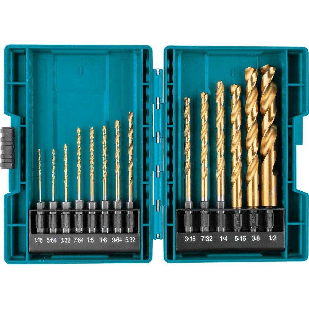 Makita Impact GOLD 14 Pc. Titanium Drill Bit Set 1/4″ Hex Shank - Flockneti