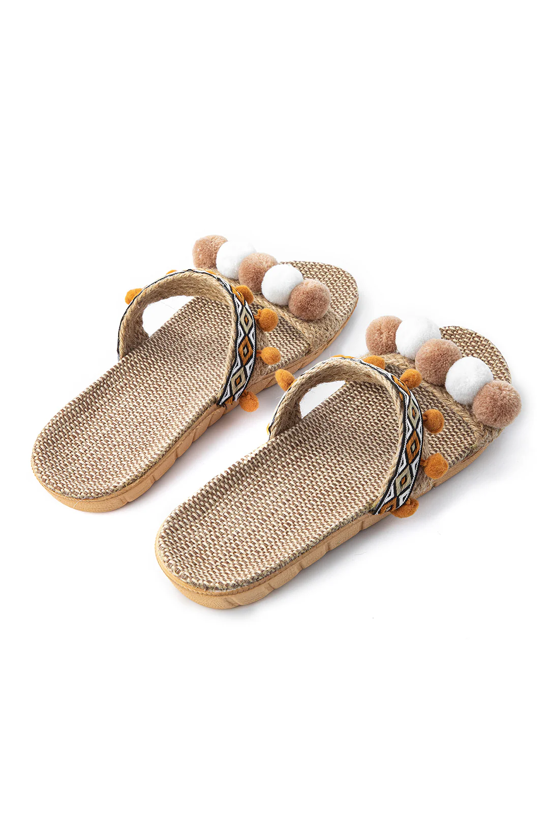 Fringe Trim Slippers - Flockneti