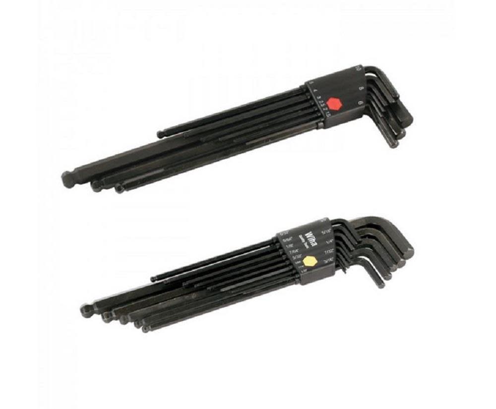 Wiha Ball End Hex L-Key Inch/Metric 22 pc. Set - Flockneti