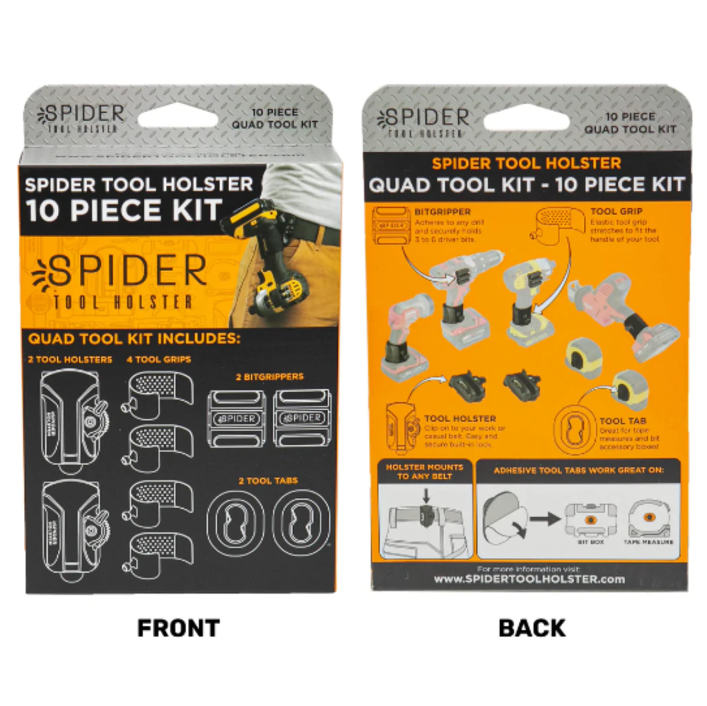 Spider Tool Holster Quad Tool Holster Kit 10pc Kit - Flockneti
