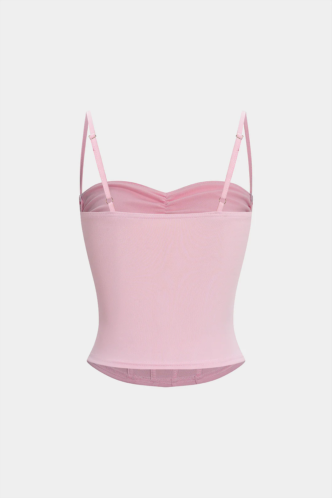 Solid Corset Cut Out Ruched Cami Top - Flockneti
